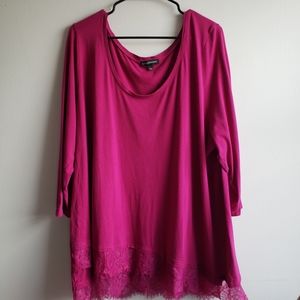 Lane Bryant Pink Lace Top